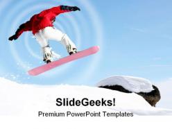 Snowboarder jumping sports powerpoint templates and powerpoint backgrounds 0711