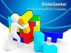 Solve puzzles business powerpoint templates and powerpoint backgrounds 0411