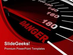 Speedometer shows danger travel powerpoint templates and powerpoint backgrounds 0411