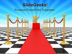 Square podium award symbol powerpoint backgrounds and templates 1210
