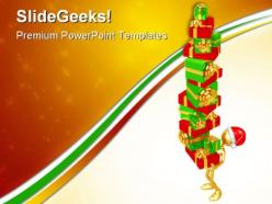 Stack of christmas festival business powerpoint templates and powerpoint backgrounds 0611