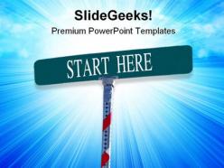 Start here signpost metaphor powerpoint templates and powerpoint backgrounds 0811