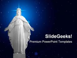 Statue of jesus01 religion powerpoint templates and powerpoint backgrounds 0811