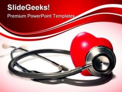 Stethoscope and heart medical powerpoint templates and powerpoint backgrounds 0211