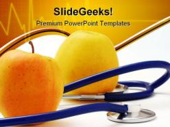 Stethoscope with apples medical powerpoint templates and powerpoint backgrounds 0311