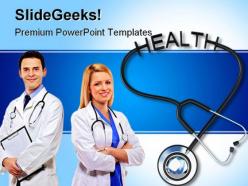 Stethoscope with health medical powerpoint templates and powerpoint backgrounds 0311