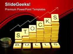 Stocks Bulls Market Business PowerPoint Backgrounds And Templates 1210