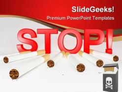 Stop smoking health powerpoint templates and powerpoint backgrounds 0811