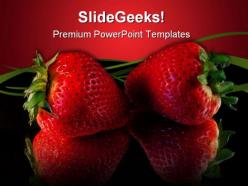 Strawberries food powerpoint backgrounds and templates 0111