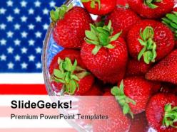Strawberry food americana powerpoint background and template 1210