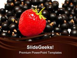 Strawberry with grapes food powerpoint templates and powerpoint backgrounds 0211