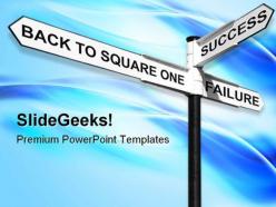 Success and failure signpost metaphor powerpoint templates and powerpoint backgrounds 0811