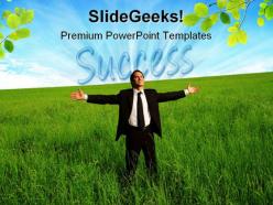 Success businessman business powerpoint background and template 1210