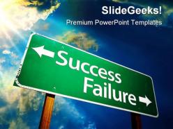 Success failure metaphor powerpoint backgrounds and templates 0111