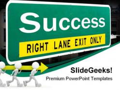 Success highway signpost business powerpoint templates and powerpoint backgrounds 0311