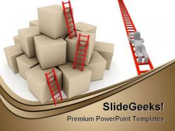 Success ladder business powerpoint backgrounds and templates 0111