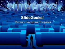 Success maze business powerpoint backgrounds and templates 0111