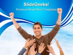 Successfull man business powerpoint templates and powerpoint backgrounds 0511