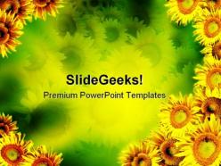 Sunflower abstract powerpoint templates and powerpoint backgrounds 0211