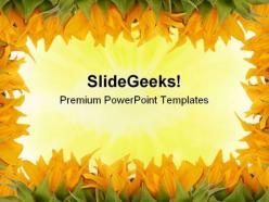 Sunflower border beauty powerpoint templates and powerpoint backgrounds 0511