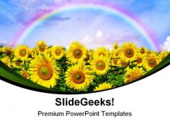 Sunflowers field nature powerpoint templates and powerpoint backgrounds 0311