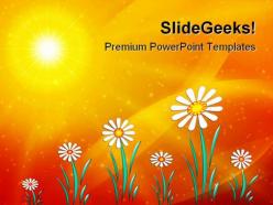 Sunny floral abstract powerpoint templates and powerpoint backgrounds 0511