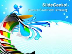 Surfing on business reports success powerpoint templates and powerpoint backgrounds 0911
