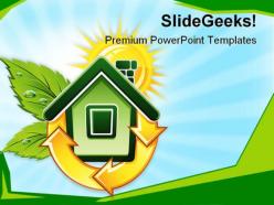 Symbol of ecological house environment powerpoint templates and powerpoint backgrounds 0411