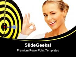 Target achieved business powerpoint backgrounds and templates 0111
