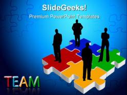 Team on puzzle business powerpoint templates and powerpoint backgrounds 0311