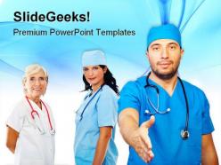 Team people handshake medical powerpoint templates and powerpoint backgrounds 0411