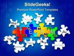 Team puzzle business powerpoint templates and powerpoint backgrounds 0211