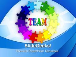 Team puzzle chart metaphor powerpoint templates and powerpoint backgrounds 0311