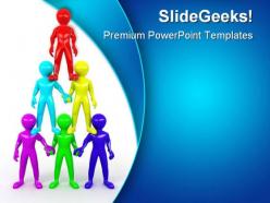 Team pyramid leadership powerpoint templates and powerpoint backgrounds 0411