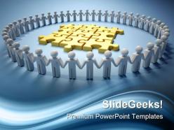 Teamwork and puzzle leadership powerpoint templates and powerpoint backgrounds 0811