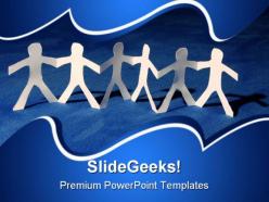 Teamwork of paper team leadership powerpoint templates and powerpoint backgrounds 0811