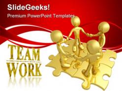 Teamwork puzzle business powerpoint templates and powerpoint backgrounds 0811