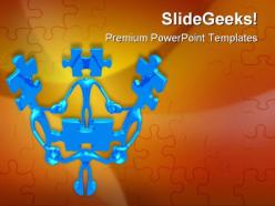 Teamwork puzzle leadership powerpoint templates and powerpoint backgrounds 0811