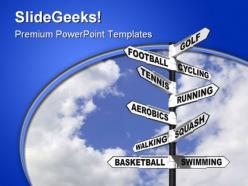Ten ways to exercise sports powerpoint templates and powerpoint backgrounds 0911