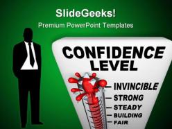 Thermometer of confidence level science powerpoint templates and powerpoint backgrounds 0411