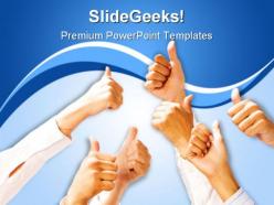 Thumbs up business handshake powerpoint templates and powerpoint backgrounds 0811
