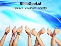 Thumbs up business powerpoint templates and powerpoint backgrounds 0711