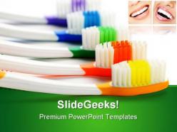 Tooth brushes health powerpoint background and template 1210
