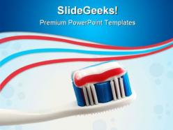 Toothbrush with toothpaste dental powerpoint templates and powerpoint backgrounds 0811