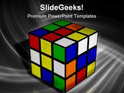 Tough rubix cube metaphor powerpoint templates and powerpoint backgrounds 0211