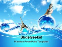 Tower and ocean global powerpoint templates and powerpoint backgrounds 0711