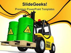 Toxic waste truck transportation powerpoint templates and powerpoint backgrounds 0411
