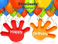 Toy hands wishing with balloons entertainment powerpoint templates and powerpoint backgrounds 0511