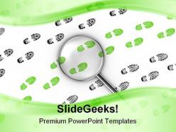 Traces green foot steps technology powerpoint backgrounds and templates 1210