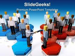 Two teams merging business powerpoint templates and powerpoint backgrounds 0211